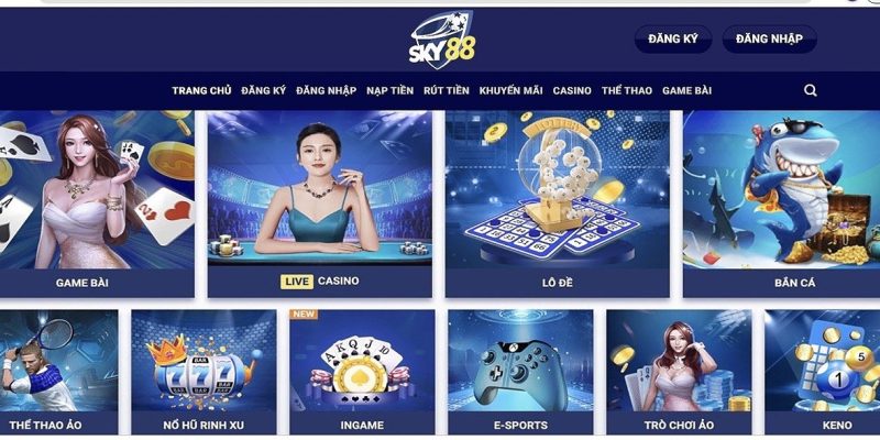 Sảnh Casino trực tiếp tại Sky88