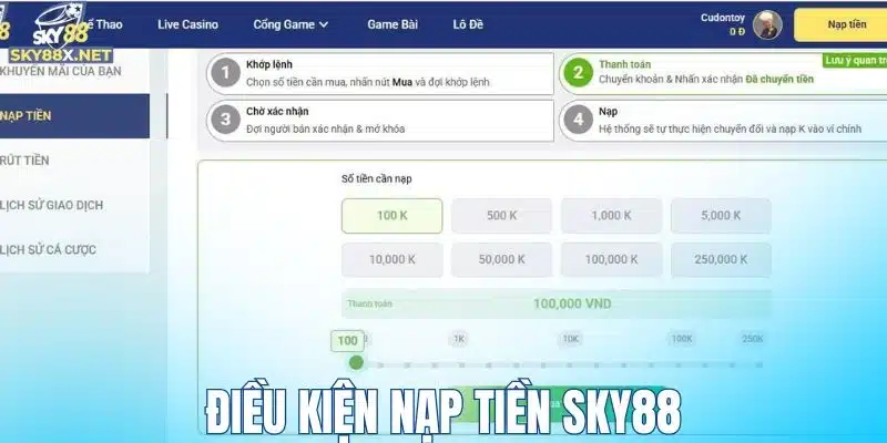 Đọc kỹ một số quy định quan trọng khi nạp tiền Sky88