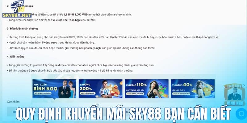 Quy định khuyến mãi Sky88 bạn cần biết