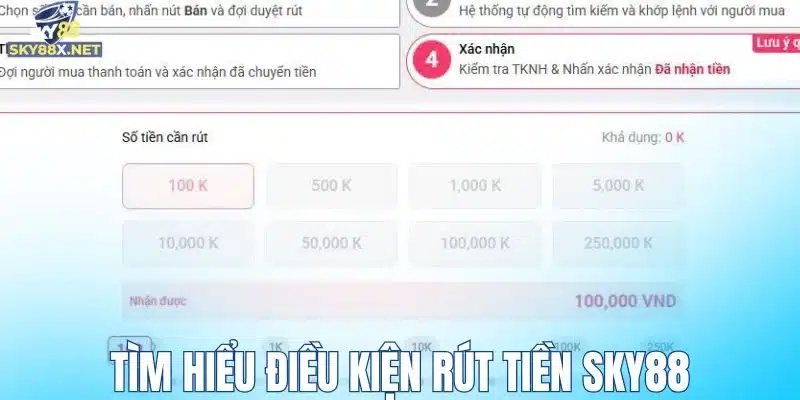 Thành viên đáp ứng đủ điều kiện rút tiền Sky88